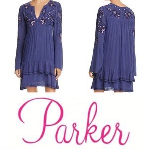 NWT Parker Padma Bell-Sleeve Embroidered Dress